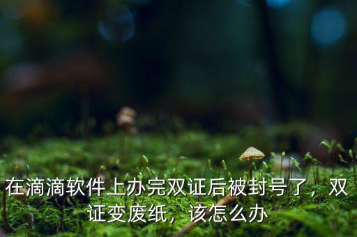 在滴滴軟件上辦完雙證后被封號了，雙證變廢紙，該怎么辦