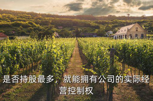 是否持股最多，就能擁有公司的實(shí)際經(jīng)營(yíng)控制權(quán)