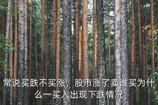 常說(shuō)買跌不買漲，股市漲了賣誰(shuí)買為什么一買入出現(xiàn)下跌情況
