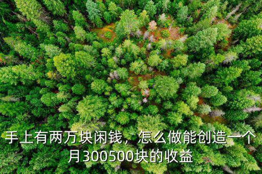 手上有兩萬塊閑錢，怎么做能創(chuàng)造一個(gè)月300500塊的收益