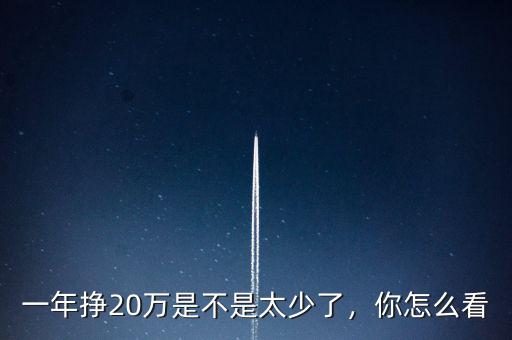 一年掙20萬(wàn)是不是太少了，你怎么看