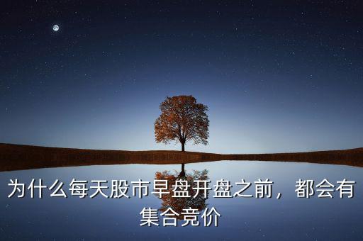 為什么每天股市早盤開盤之前，都會(huì)有集合競價(jià)