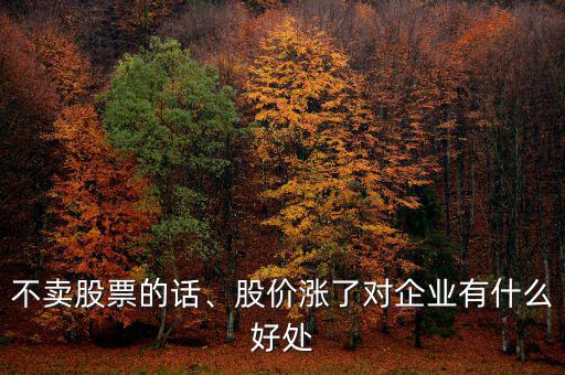 不賣股票的話、股價(jià)漲了對(duì)企業(yè)有什么好處