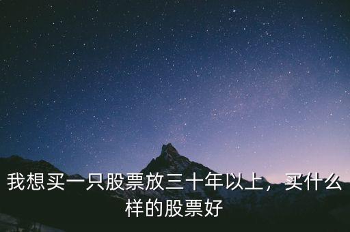 我想買一只股票放三十年以上，買什么樣的股票好