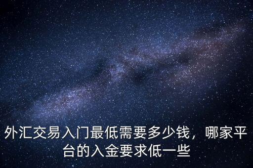 外匯交易入門最低需要多少錢，哪家平臺的入金要求低一些