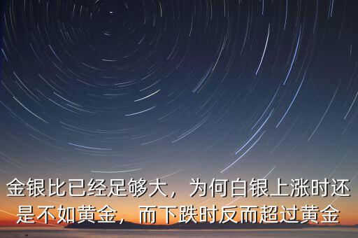 金銀比已經(jīng)足夠大，為何白銀上漲時(shí)還是不如黃金，而下跌時(shí)反而超過黃金