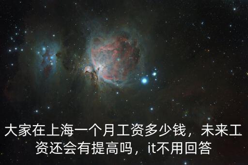 大家在上海一個月工資多少錢，未來工資還會有提高嗎，it不用回答