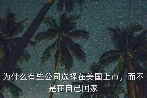 為什么有些公司選擇在美國上市，而不是在自己國家