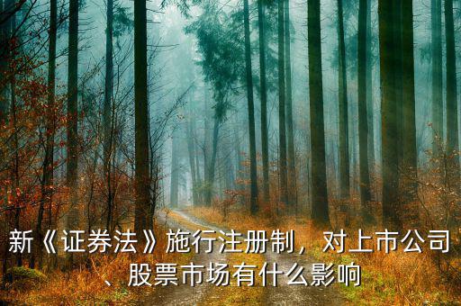 新《證券法》施行注冊制，對上市公司、股票市場有什么影響