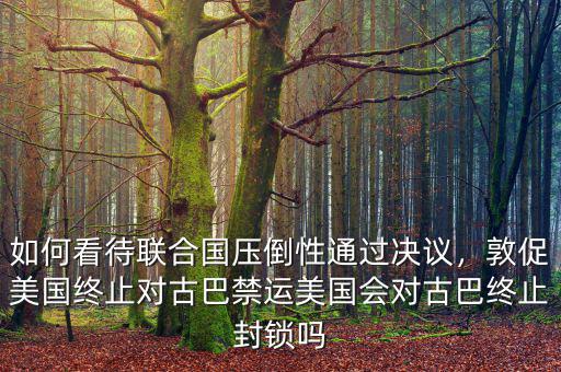 如何看待聯(lián)合國壓倒性通過決議，敦促美國終止對古巴禁運美國會對古巴終止封鎖嗎