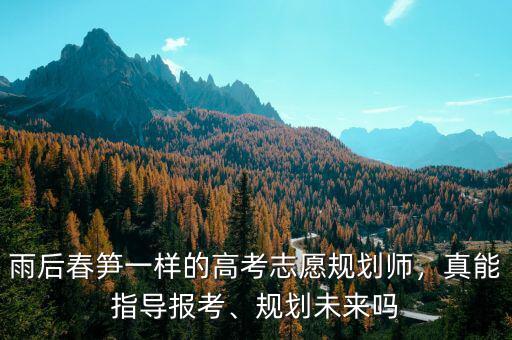 雨后春筍一樣的高考志愿規(guī)劃師，真能指導(dǎo)報考、規(guī)劃未來嗎