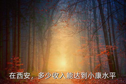 在西安，多少收入能達(dá)到小康水平