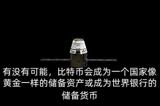 有沒有可能，比特幣會成為一個國家像黃金一樣的儲備資產或成為世界銀行的儲備貨幣