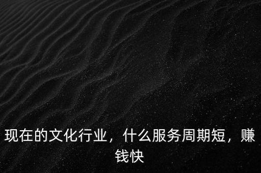 現(xiàn)在的文化行業(yè)，什么服務(wù)周期短，賺錢快