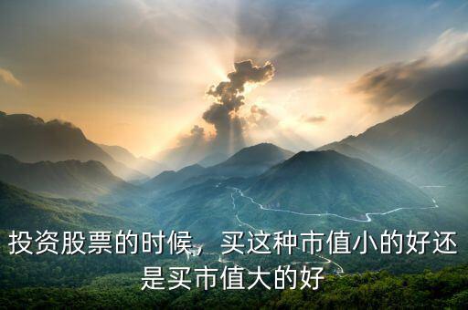 投資股票的時候，買這種市值小的好還是買市值大的好