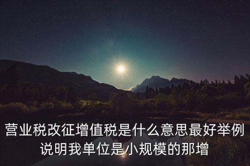什么是改征增值稅，營業(yè)稅改征增值稅是什么意思最好舉例說明我單位是小規(guī)模的那增