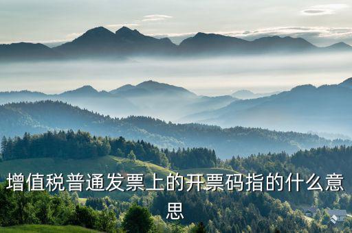 什么是發(fā)票稅控碼，增值稅普通發(fā)票上的開票碼指的什么意思