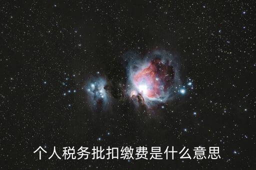 國稅批扣用戶什么意思，稅銀批扣是什么意思