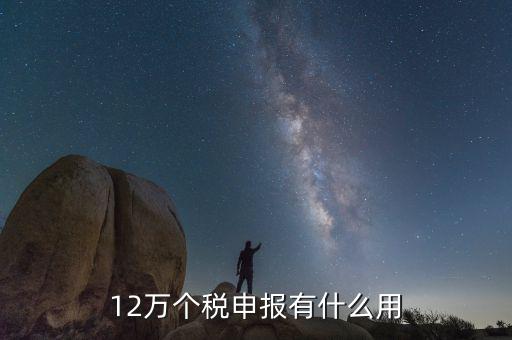 12萬(wàn)申報(bào)是什么意思，12萬(wàn)個(gè)稅申報(bào)有什么用