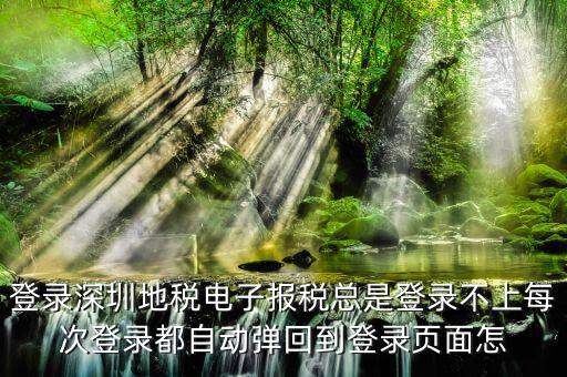 為什么報(bào)稅網(wǎng)頁(yè)跳密碼，登錄深圳地稅電子報(bào)稅總是登錄不上每次登錄都自動(dòng)彈回到登錄頁(yè)面怎