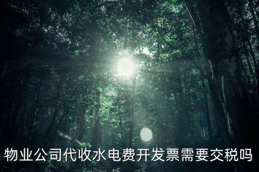物業(yè)水費(fèi)要交什么稅，2022年4月物業(yè)公司開水電費(fèi)發(fā)票稅率
