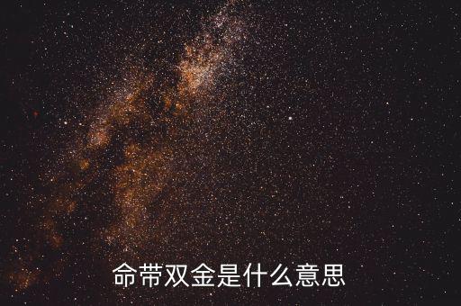 雙定戶是什么意思，命帶雙金是什么意思