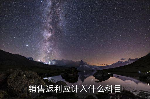返利是做什么銷售費(fèi)用，銷售返利沖收入還是計(jì)入銷售費(fèi)用