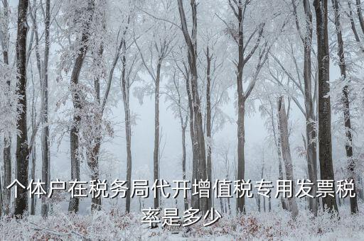 個(gè)體戶在稅務(wù)局代開(kāi)增值稅專(zhuān)用發(fā)票稅率是多少