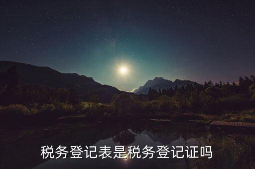 納稅登記表是什么，稅務(wù)登記表是什么啊