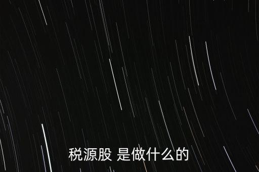 稅源管理二股什么意思，稅源股 是做什么的