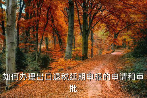 出口退稅申報延期需要什么資料，如何辦理出口退稅延期申報的申請和審批