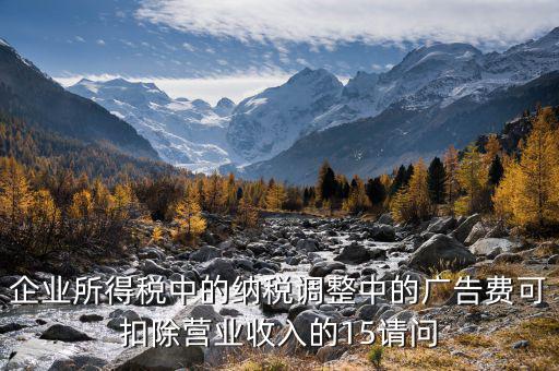 企業(yè)所得稅15什么意思，企業(yè)所得稅中的納稅調(diào)整中的廣告費(fèi)可扣除營業(yè)收入的15請問