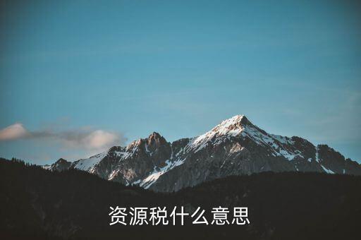 地稅開的資源稅是什么，資源稅什么意思
