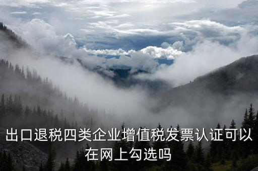 什么是出口四類企業(yè)，出口退稅四類企業(yè)增值稅發(fā)票認證可以在網(wǎng)上勾選嗎