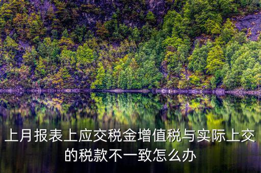 上月報表上應(yīng)交稅金增值稅與實(shí)際上交的稅款不一致怎么辦