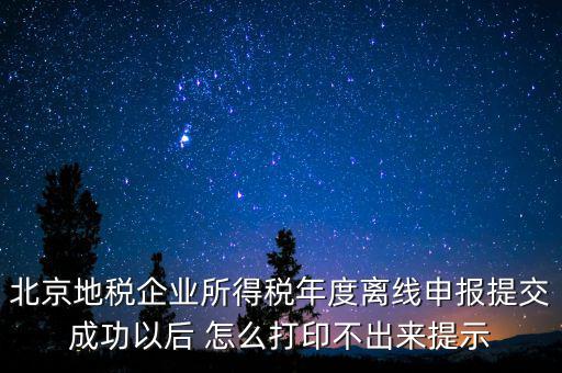 北京地稅企業(yè)所得稅年度離線(xiàn)申報(bào)提交成功以后 怎么打印不出來(lái)提示