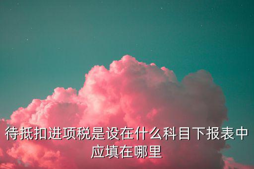 待抵扣進(jìn)項稅入的是什么，待抵扣進(jìn)項稅是設(shè)在什么科目下報表中應(yīng)填在哪里