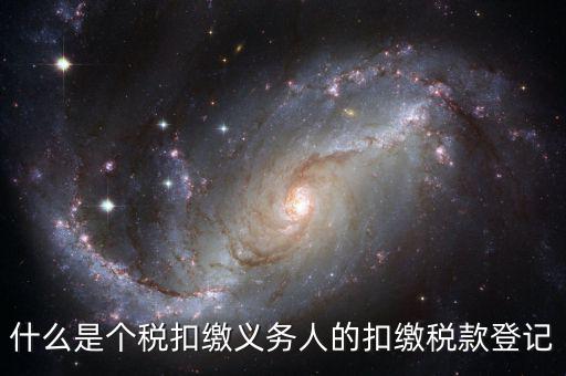 什么是扣繳義務人的扣稅憑單，什么是個稅扣繳義務人的扣繳稅款登記