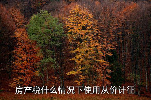 房產稅什么情況下使用從價計征