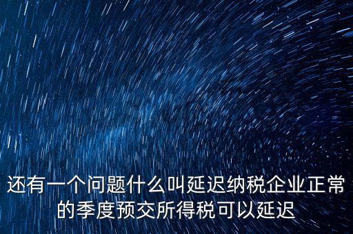 延期納稅是什么意思，遞延繳納稅什么意思