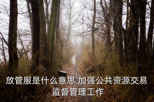 稅務(wù)系統(tǒng)放管服指什么，放管服是什么意思 加強(qiáng)公共資源交易 監(jiān)督管理工作