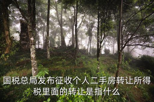 稅收轉(zhuǎn)讓是什么，國稅總局發(fā)布征收個人二手房轉(zhuǎn)讓所得稅里面的轉(zhuǎn)讓是指什么