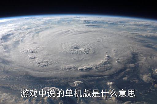 國稅單機(jī)版是什么，游戲中說的單機(jī)版是什么意思