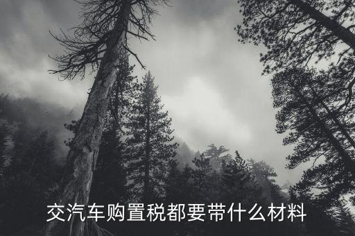 購(gòu)置稅需要什么材料，交汽車購(gòu)置稅都要帶什么材料