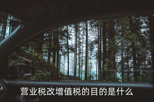 為什么要進(jìn)行營(yíng)業(yè)稅改增值稅，營(yíng)業(yè)稅改增值稅的目的是什么