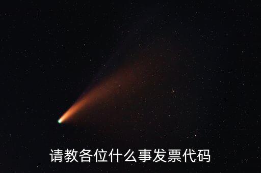 發(fā)票上面的代碼是什么意思啊，請教各位什么事發(fā)票代碼