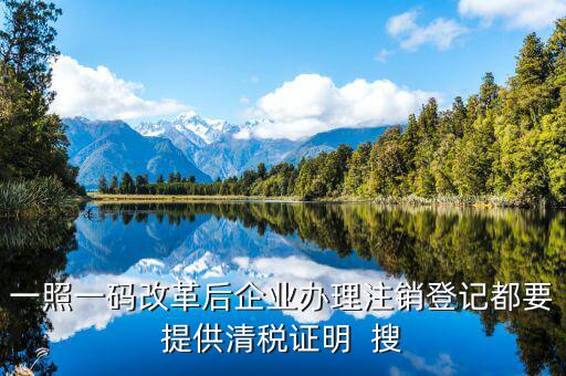 一碼一照清稅需要提交什么資料，一照一碼改革后企業(yè)辦理注銷登記都要提供清稅證明  搜