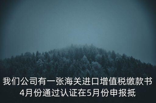 我們公司有一張海關(guān)進口增值稅繳款書4月份通過認證在5月份申報抵
