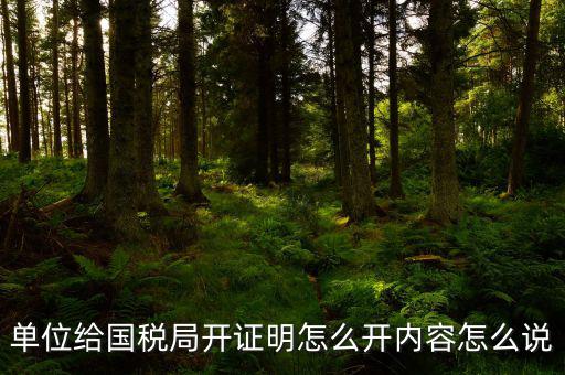 單位給國(guó)稅局開(kāi)證明怎么開(kāi)內(nèi)容怎么說(shuō)