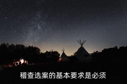 稽查選案是什么，稽查選案的基本要求是必須